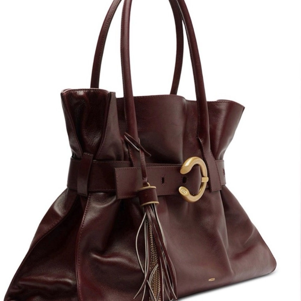Arezzo Chic Maroon Leather Shoulder Bag with Gold Accent - Picture 2 of 16
